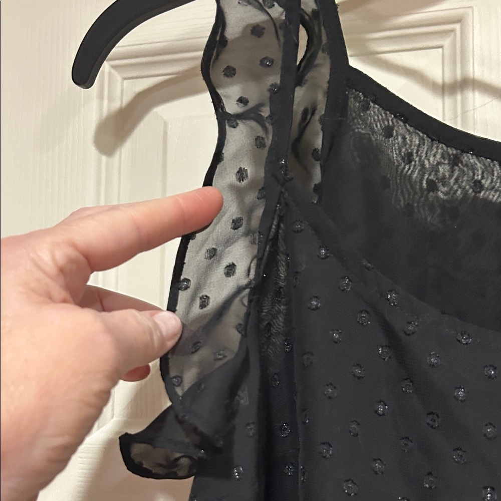 Medina Elegant Black Sheer Ruffle Blouse - Picture 6 of 12